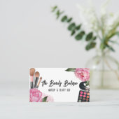 Pink Watercolor Beauty Makeup Artist Visitekaartje (Staand voorkant)