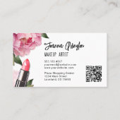 Pink Watercolor Beauty Makeup Artist Visitekaartje (Achterkant)