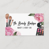 Pink Watercolor Beauty Makeup Artist Visitekaartje (Voorkant)