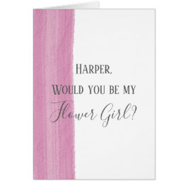 Pink Watercolor Brushstroke Flower Girl Proposal