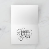 Pink Watercolor Bunny  Feestdagen Kaart (Binnen)