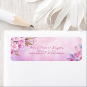 Pink Watercolor Cherry Blossom Bloom Etiket (Insitu)