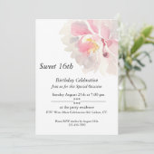 Pink Watercolor, Customizable, Sweet 16th Kaart (Staand voorkant)