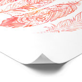 Pink Watercolor Feather Tribal Print Poster (Hoek)