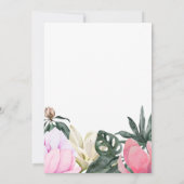 Pink Watercolor Floral Birthday Invitation Kaart (Achterkant)