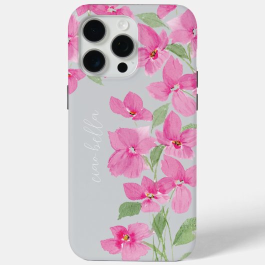 Pink Watercolor Floral Case-Mate iPhone Case (Achterkant)