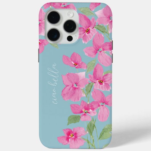 Pink Watercolor Floral Case-Mate iPhone Case (Achterkant)