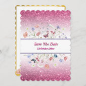 Pink watercolor floral flower kaart (Voorkant / Achterkant)