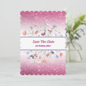 Pink watercolor floral flower kaart (Staand voorkant)