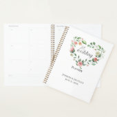 Pink Watercolor Floral Heart Wedding Planner (Display)