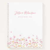 Pink Watercolor Floral Personalized Notitieboek (Voorkant)