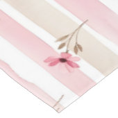 Pink Watercolor Floral Stripe Pattern Tafelkleed (Gekanteld)