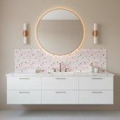 Pink Watercolor Floral Stripe Pattern Tegeltje