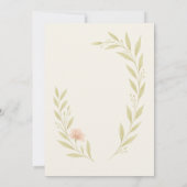 Pink Watercolor Floral Wildflower Bridal Shower Kaart (Achterkant)