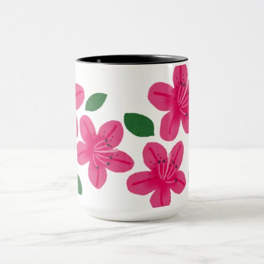 Pink Watercolor Flower Mug Mok (Midden)