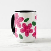 Pink Watercolor Flower Mug Mok (Voorkant links)