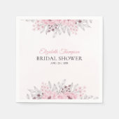 Pink Watercolor Flowers Bridal Shower Servet (Voorkant)