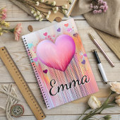 Pink Watercolor Heart Love Flows  Notitieboek