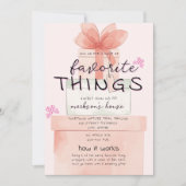 Pink Watercolor Holiday Favorite Things Party  Kaart (Voorkant)
