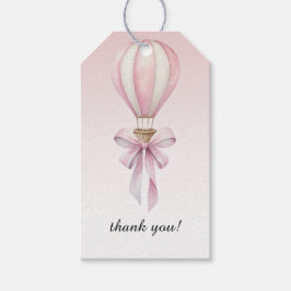 Pink Watercolor Hot Air Balloon Girl Baby Shower Cadeaulabel