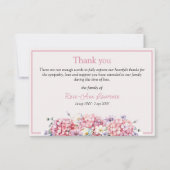 Pink watercolor hydrangea summer flowers funeral bedankkaart (Voorkant)