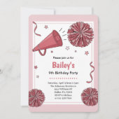 Pink Watercolor Kids Cheer Birthday Party Kaart (Voorkant)