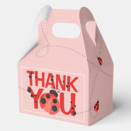 Pink Watercolor Ladybug Thank You Bedankdoosjes