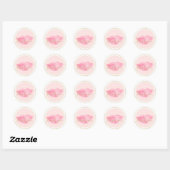 Pink Watercolor Lips Thank you Ronde Sticker (Vel)