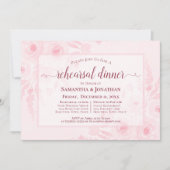 Pink Watercolor Peonies Wedding Rehearsal Dinner Kaart (Voorkant)