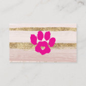 Pink Watercolor Pet Sitter Grooming Paws Visitekaartje (Achterkant)