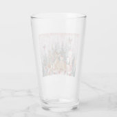 Pink Watercolor Reindeer, Snowman Merry Christmas Glas (Achterkant)