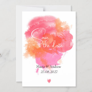 Pink watercolor Save the date Magnetische Uitnodiging