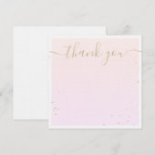 Pink Watercolor Signature Script Thank You Notitiekaartje (Voorkant / Achterkant)