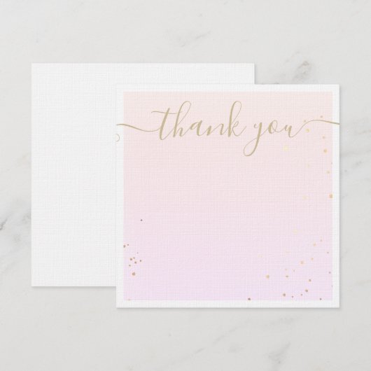 Pink Watercolor Signature Script Thank You Notitiekaartje (Voorkant / Achterkant)