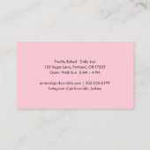 Pink Watercolor Simple Cute Bakery Visitekaartje (Achterkant)