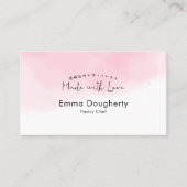 Pink Watercolor Simple Cute Bakery Visitekaartje (Voorkant)