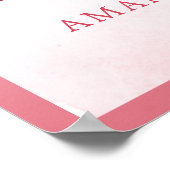 Pink Watercolor Teddy Bear Baby Shower Welcome Poster (Hoek)