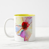 Pink watercolor tulips art tweekleurige koffiemok (Links)