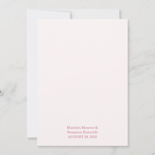 Pink Watercolor Wedding Party Virtual Invitation  Kaart (Achterkant)