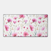 Pink Watercolor Wildflower  Bureaumat (Voorkant)