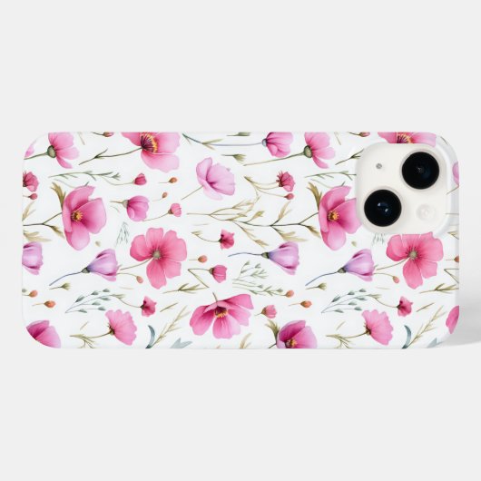 Pink Watercolor Wildflower  Case-Mate iPhone Case (Achterkant (horizontaal))