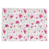 Pink Watercolor Wildflower  Groot Cadeauzakje (Achterkant)