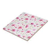 Pink Watercolor Wildflower  Tegeltje (Zijkant)