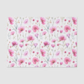 Pink Watercolor Wildflower  Tissuepapier (Voorkant)