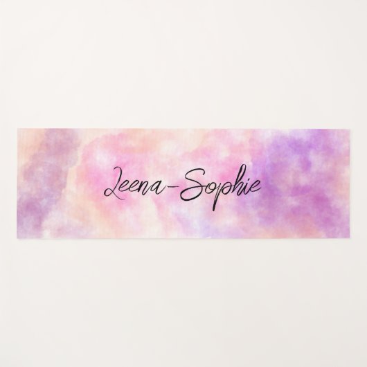 Pink watercolor  yogamat (Voorkant (horizontaal))