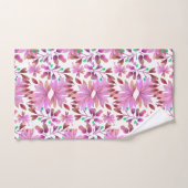 Pink watercolour winter flowers background bad handdoek (Handdoek)