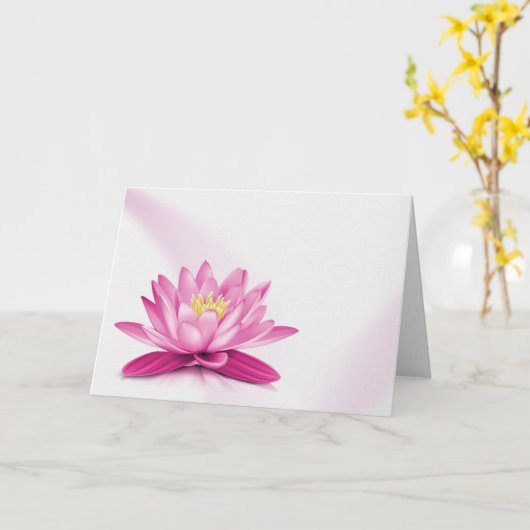 Pink Waterlily Sympathcard Kaart (Gele Bloem)