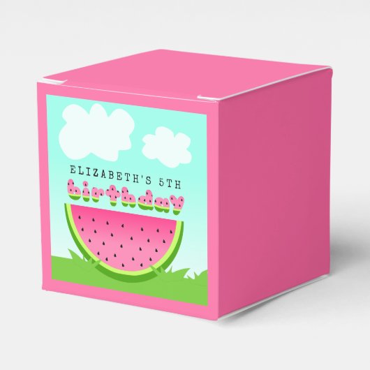 Pink Watermelon Birthday Picnic Party Bedankdoosjes (Voorkant Zijde)