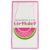 Pink Watermelon Birthday Picnic Party Klein Cadeauzakje (Voorkant)