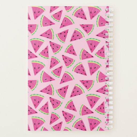 Pink Watermelon Fruit Summer Pattern Planner (Achterkant)